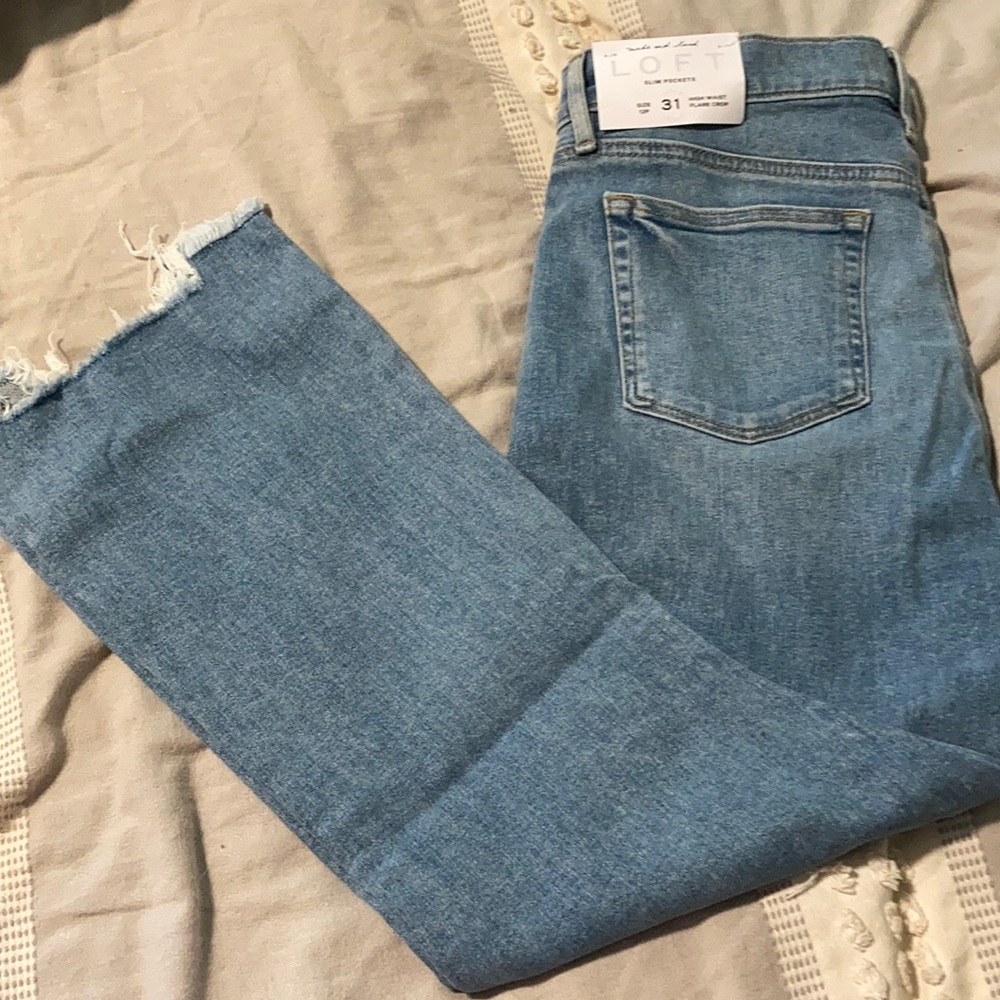 NWT loft high waist Fkatr crop petite jeans